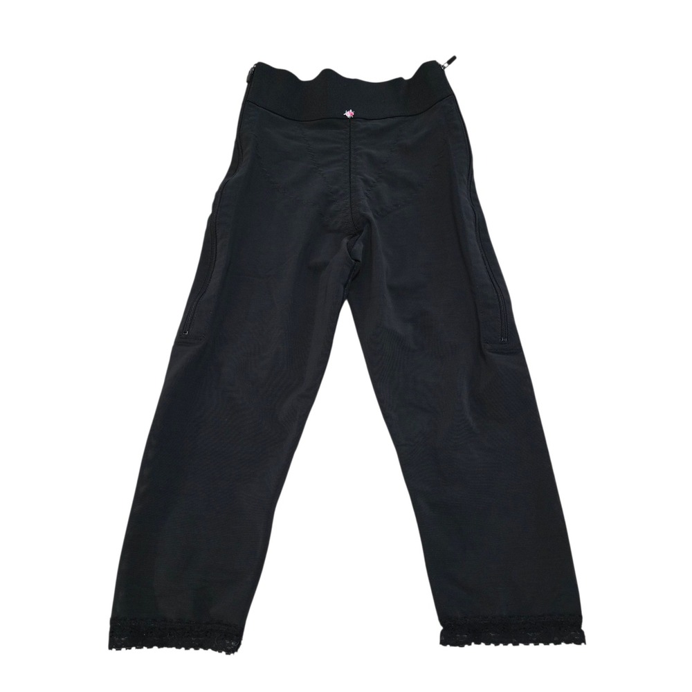 Design Veronique XL Lace Hem Zipper Sides Pants‎ Shaping Girdle Leggings Black